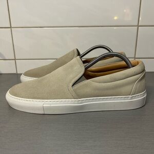 Untuckit Suede Beige Slip-On Sneakers Made in Italy